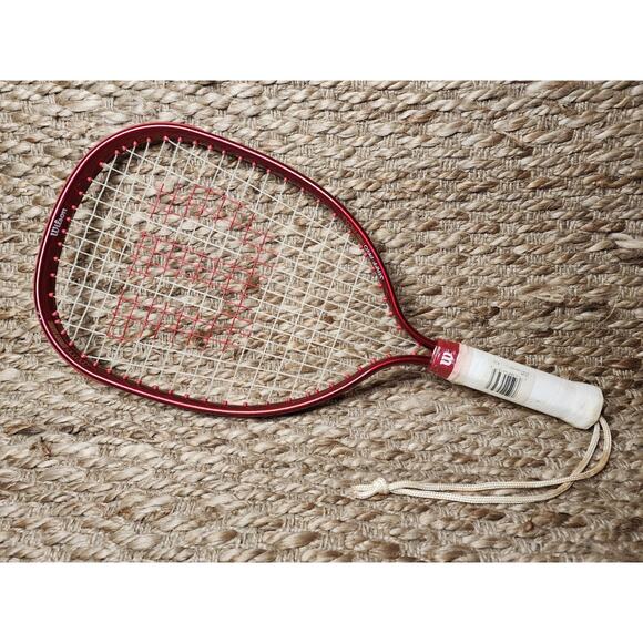 New! Vintage Wilson Staff Pro Mid Plus High Beam Series Red White Racket & Case - Picture 2 of 8